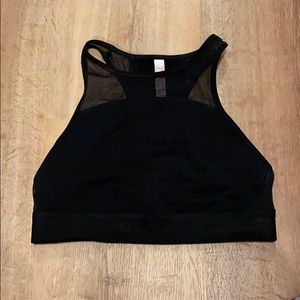 Black high neck sports bra